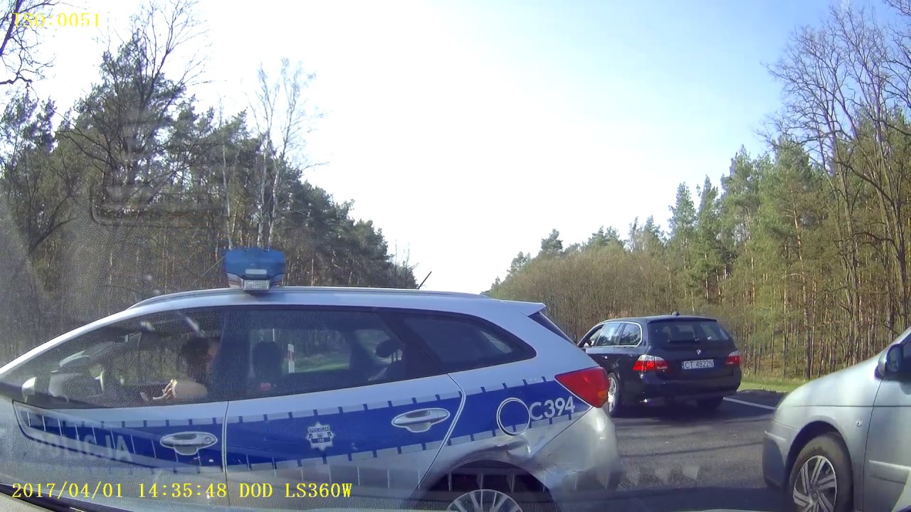 2017.04.01 s10 Toruń Bydgoszcz Kolizja z Radiowozem Policji
