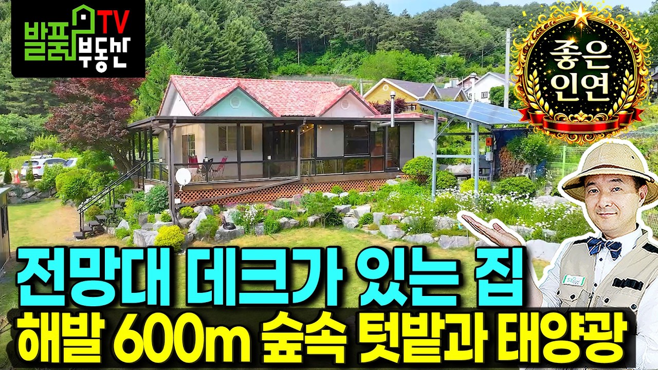 (강추) 전망대 같은 데크 있는 집!! 앉아 있는 것만으로 힐링 전원주택 매매 광역상수도 태양광 텃밭 깔끔한 잔디마당 해발 6백의 청정함이 그대로 평창부동산 - 발품부동산TV