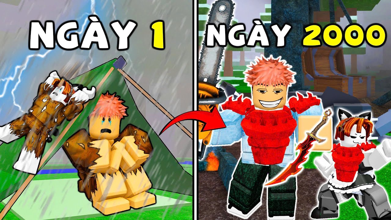 2000 ngày CHIẾN ĐẤU trong rừng CÙNG CON HƯƠU ĐI BẰNG 2 CHÂN | 99 NIGHTS IN THE FOREST ROBLOX