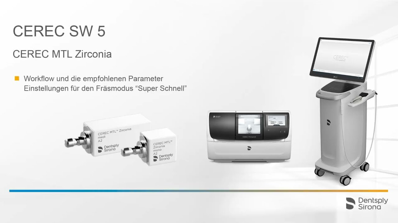 CEREC Software 5: CEREC MTL Zirconia Workflow und empfohlene Parameter super schnell
