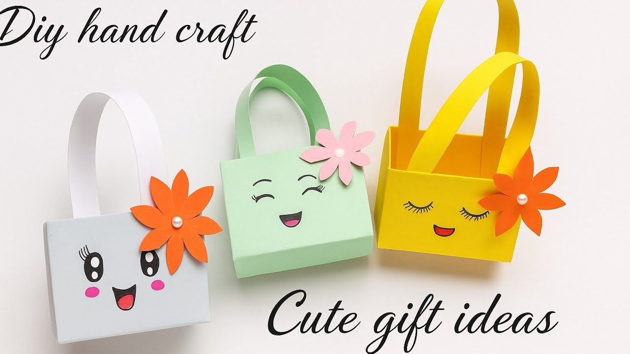 Origami Paper Bag | How To Make Paper Bags with Handles | Origami Gift Bags | school hacks