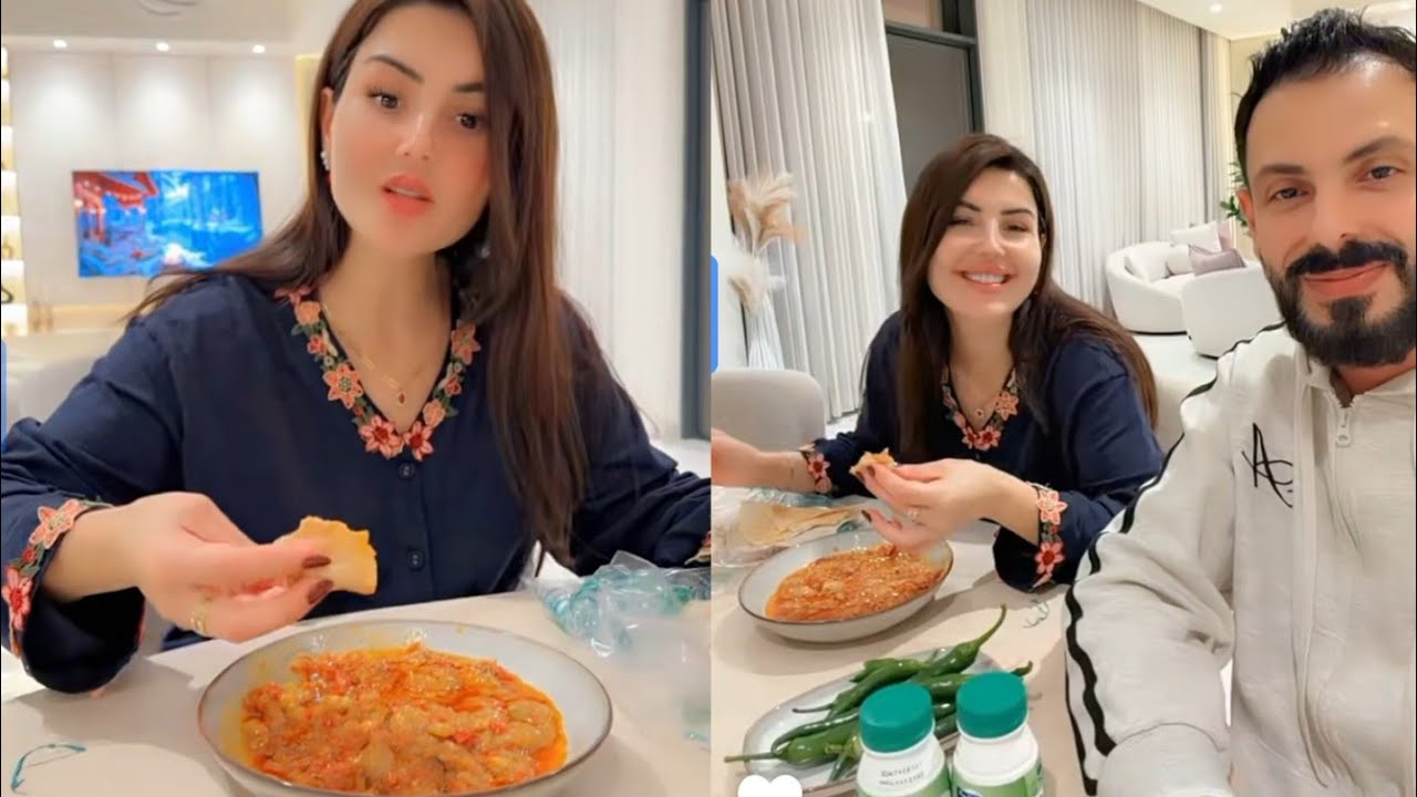 نور رجعت من عند دكتور عصام محضر عشاء 😍شوفو رد فعل نور على عشاء😍
