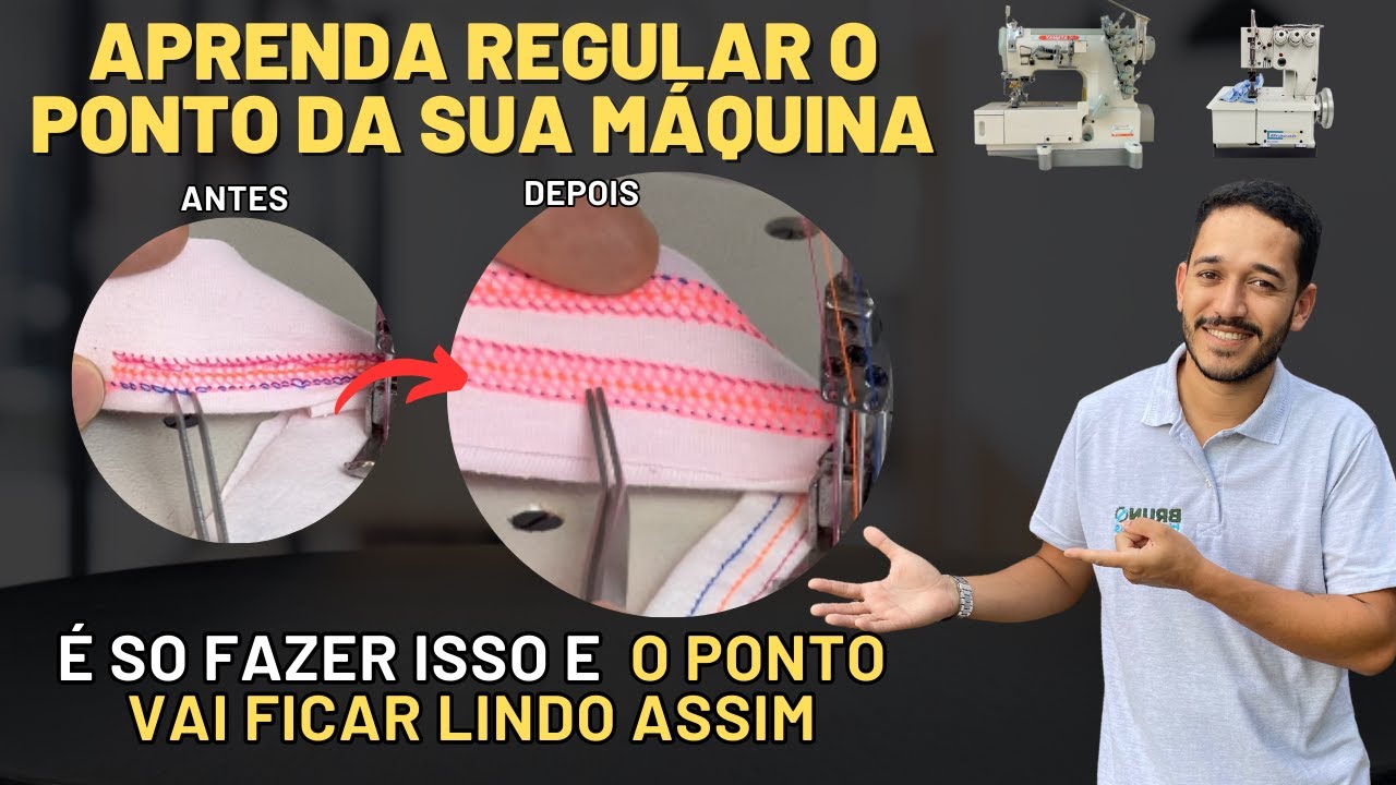 Como regular o ponto da Galoneira - Regular o ponto da Colarete - Deixe o ponto  da m&aacute;quina perfeito
