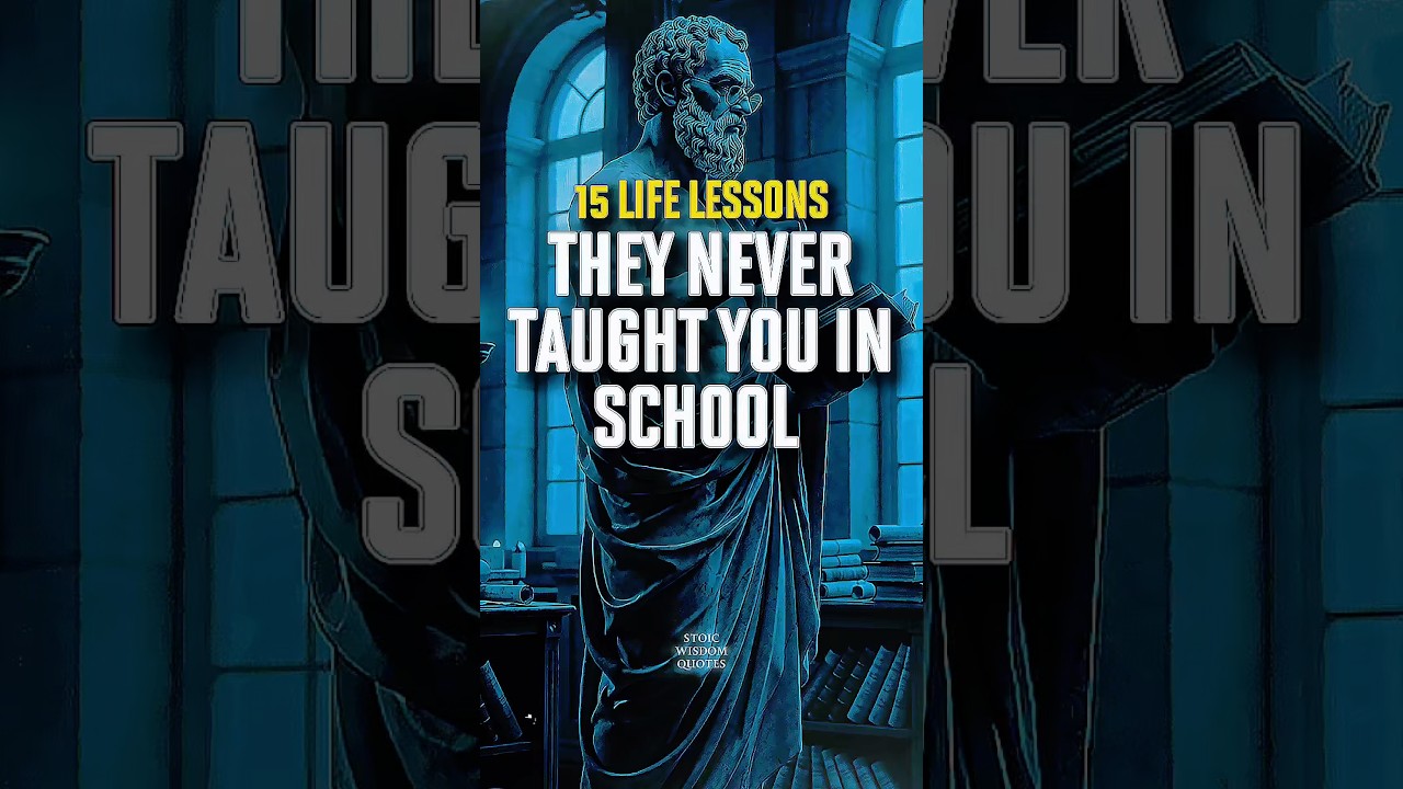 15 Life Lessons They Never Taught You in School | Stoicism