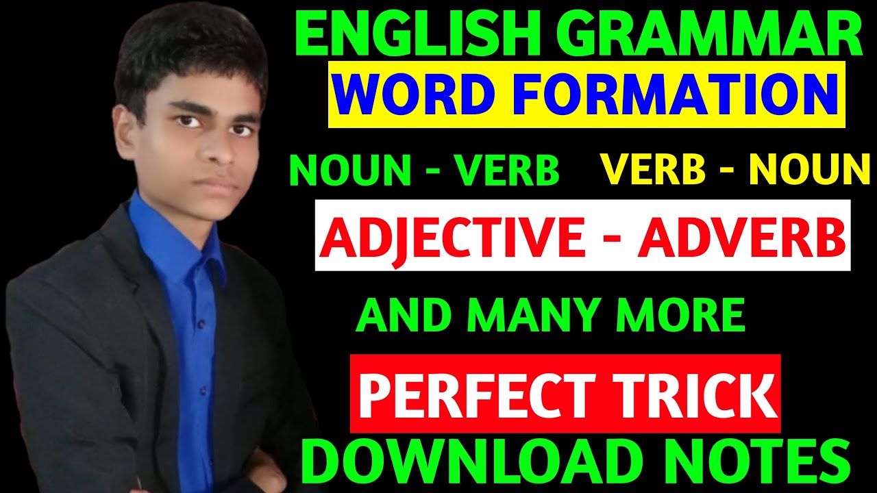 Word formation | English Grammar | Conversion vetween noun , verb , adverb and adjective| Best trick