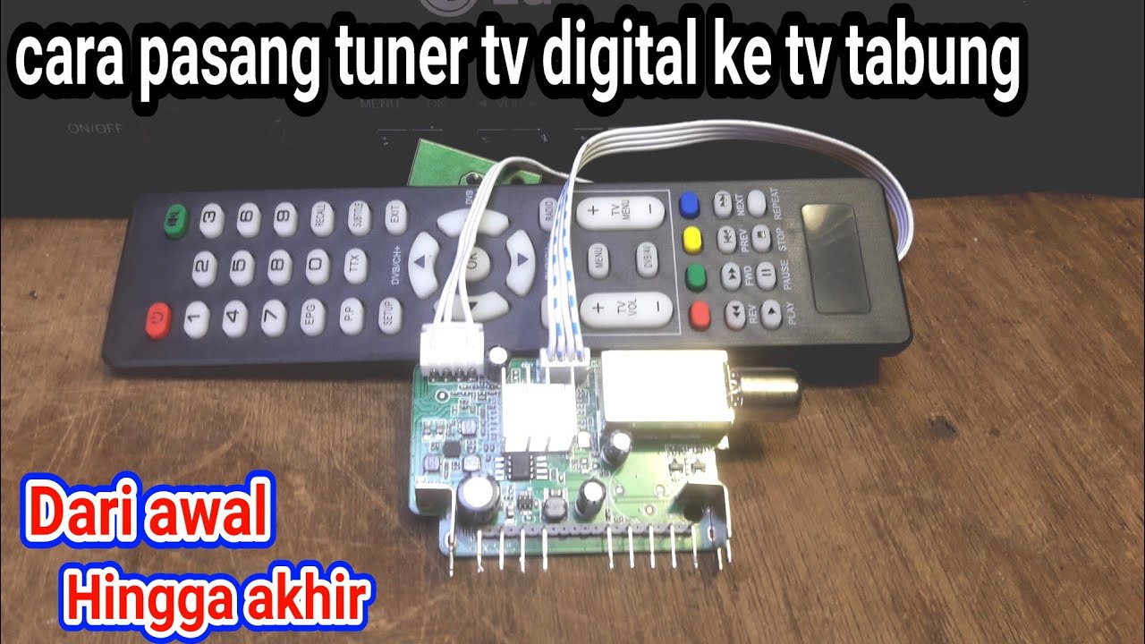 cara pasang tuner tv digital ke tv tabung || cara program nya
