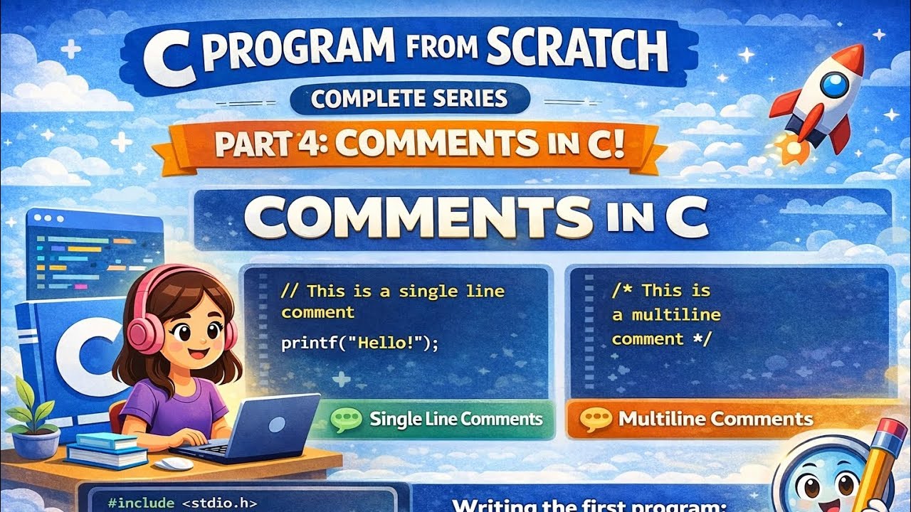 Comments on C | Part 4 | C programming from SCRATCH 