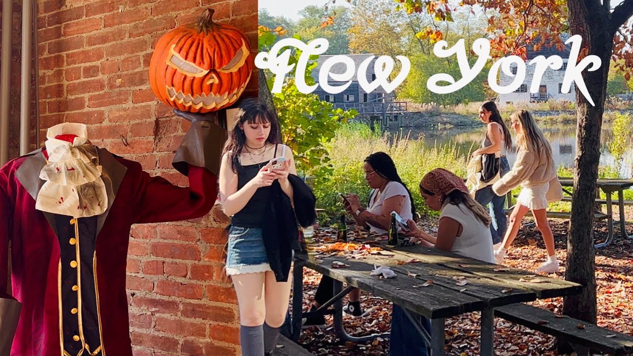 [4K]🇺🇸NYC Walk🗽Autumn in Sleepy Hollow & Tarrytown 🎃🍁Happy Halloween in New York | Oct 2023