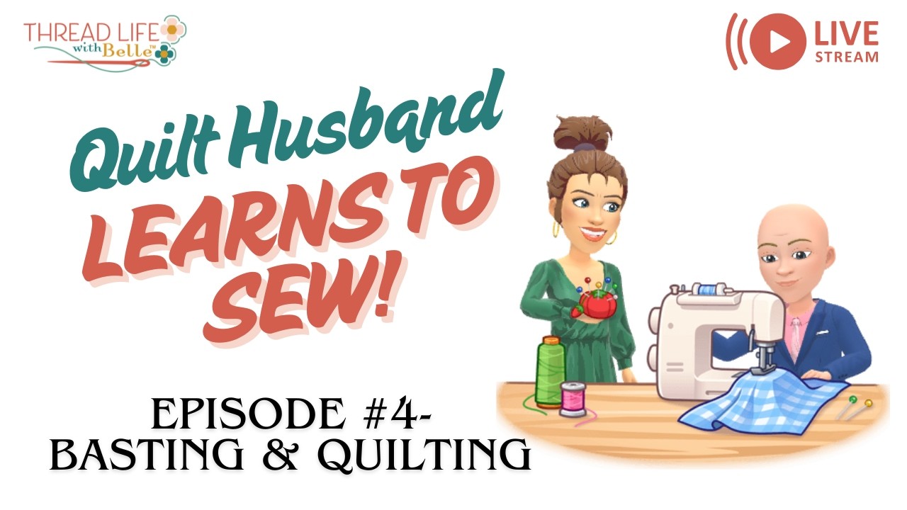 Quilt Husband Learns to Sew! Episode #4- Basting & Quilting the Cat Bed!