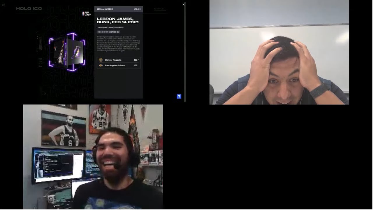 The Fellas open a NBA Top Shot Holo pack and pull #75/99 Lebron Holo Live Stream!