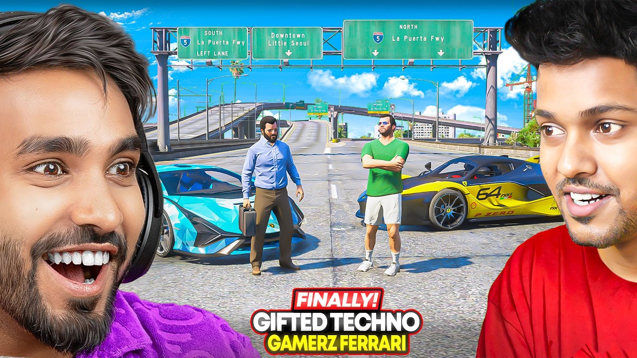 I Gifted TECHNO GAMERZ His Broken Ferrari and Lamborghini Race Car!