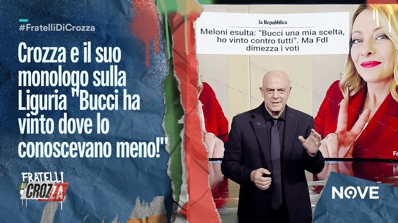 Crozza e il suo monologo sulla Liguria "Bucci ha vinto dove lo conoscevano meno!"