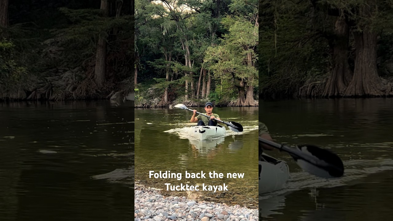 Folding back my new Tucktec kayak. #vanlife #vanlifevoyages #minivancamper #tucktec #kayak k