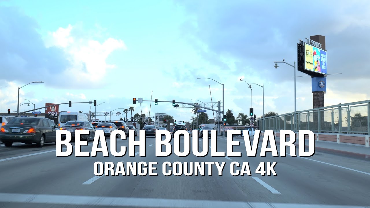 [4K] Beach Blvd🇺🇸 Driving Tour | Orange County | Huntington Beach | California | USA