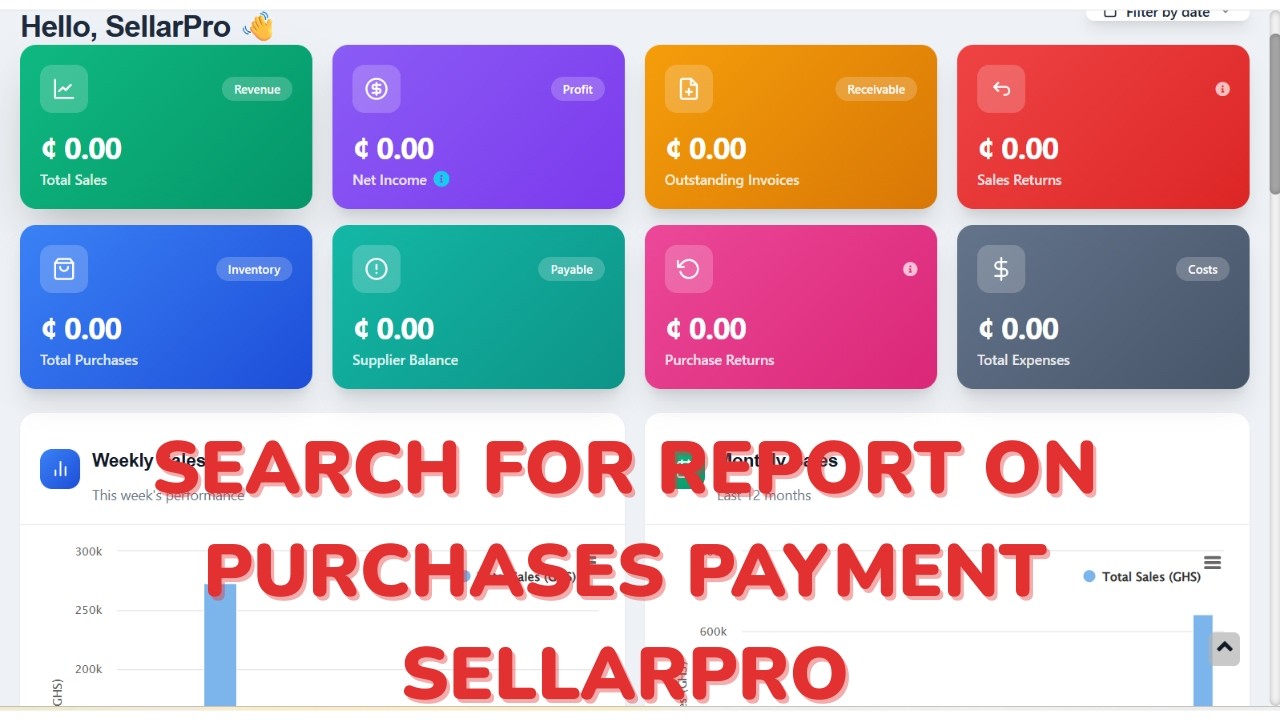 How To Search For Purchases Payment Report On SellarPro