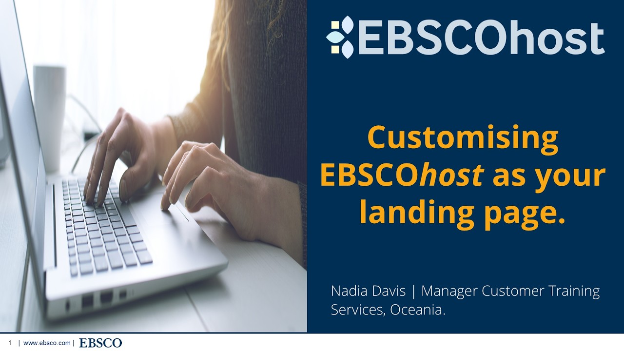 Customising EBSCOhost as your landing page.