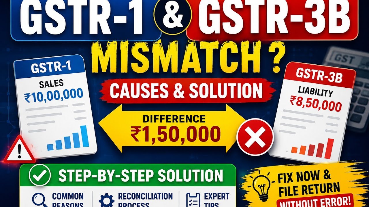 🔴 GSTR-1 & GSTR-3B Mismatch Solution | GST Return Error Fix 2026