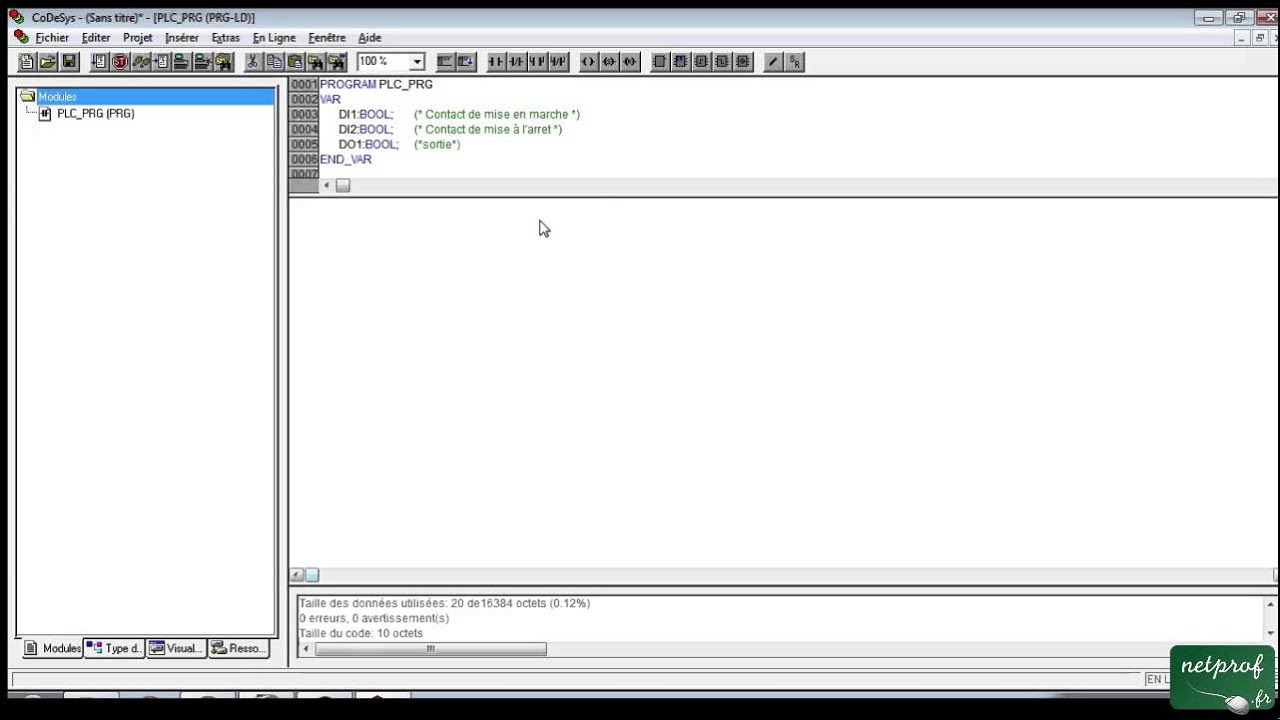 Initiation à la programmation - Ladder: Realisation d'une auto-alimentation (3/8)