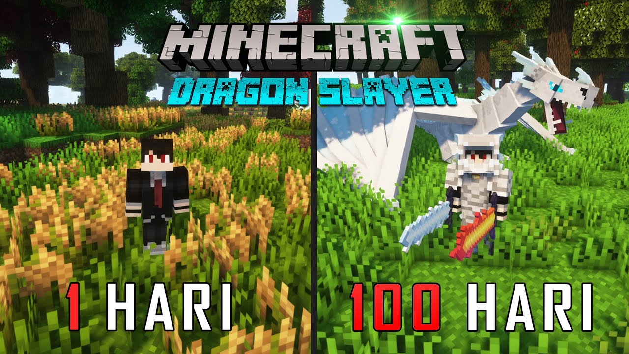 100 Hari di Minecraft Sebagai Pemburu Naga