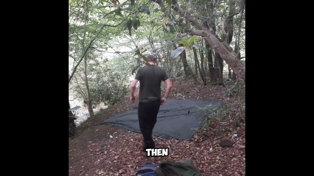 TARP TENT 3X3M TARP SETUP#tarpsetup  #camping #outdoortent #bushcraft  #tarping