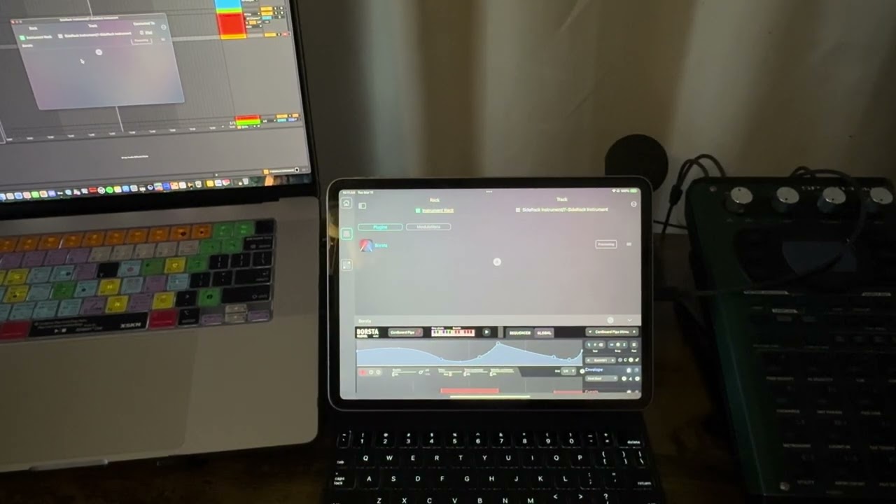 Novo-Notes.com SideRack tool...excellent for using your iOS instruments/fx with your MacBook