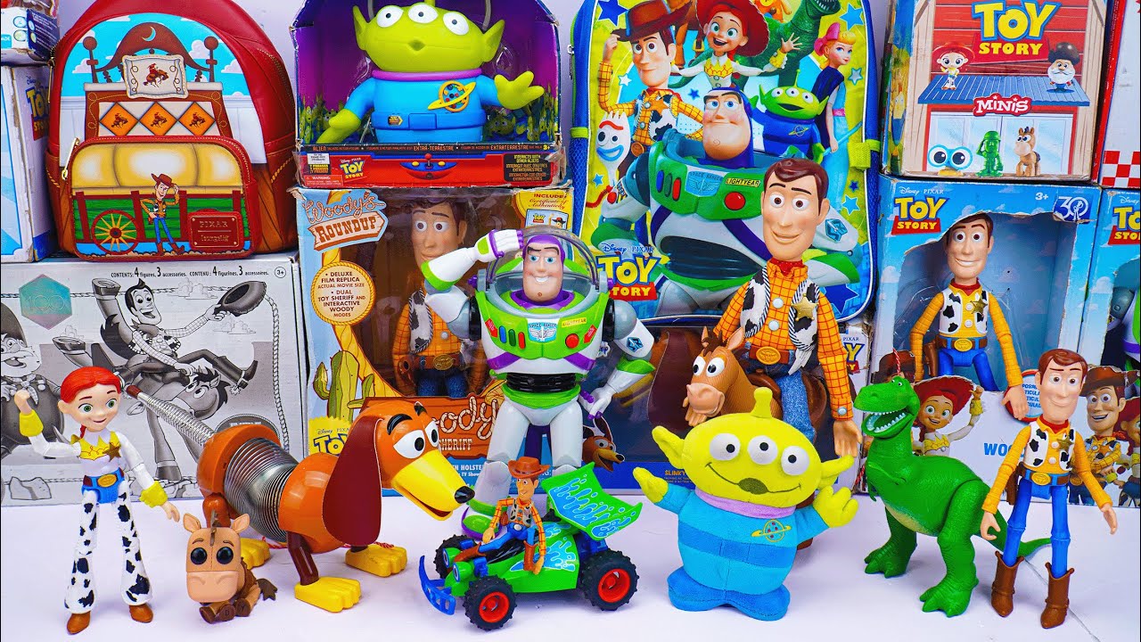 Box filled with Toy Story Collection | Toy Story Woody & Jessi & Buzz Lightyear & Slinky Dog