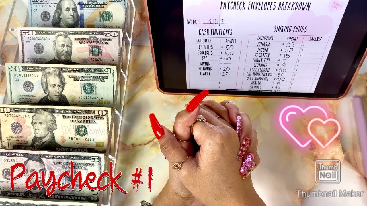 February 2021 | Cash envelope stuffing | paycheck #1| Pinkxbudgetz