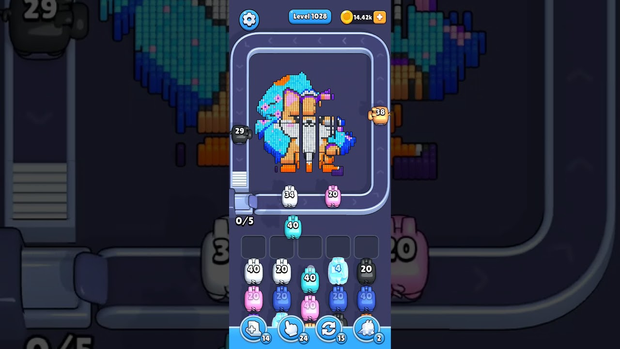Pixel Flow Level 1028 Solution No Commentary 