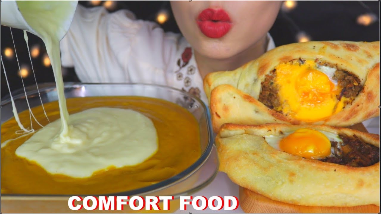 ASMR CREAMY CHEESY ROASTED PUMPKIN SOUP, TURKISH PIDE, EGG, BEEF, LAMB, COTTON CANDY MILK MUKBANG 먹방