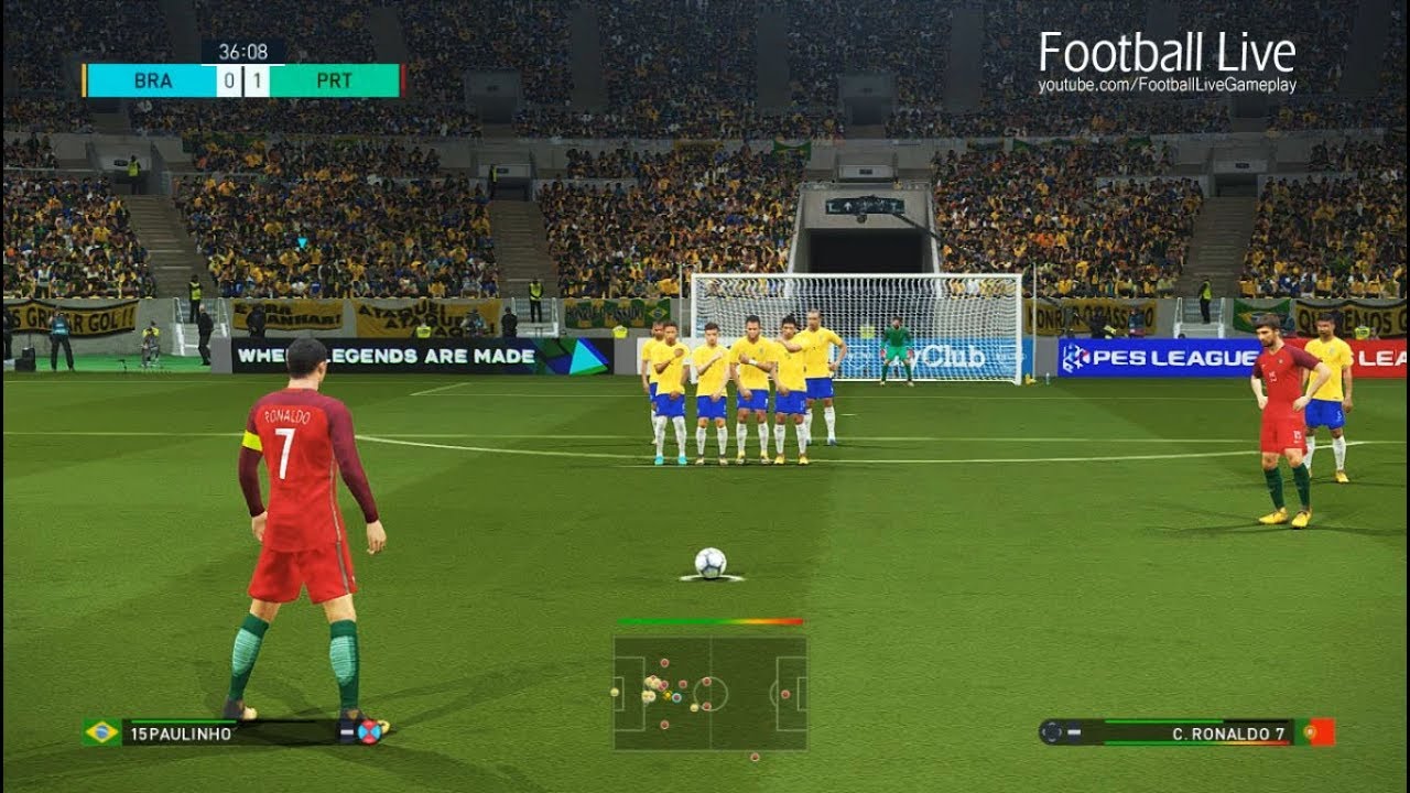 PES 2018 | БРАЗИЛИЯ против ПОРТУГАЛИИ | Криштиану Роналду против Неймара | Геймплей на ПК