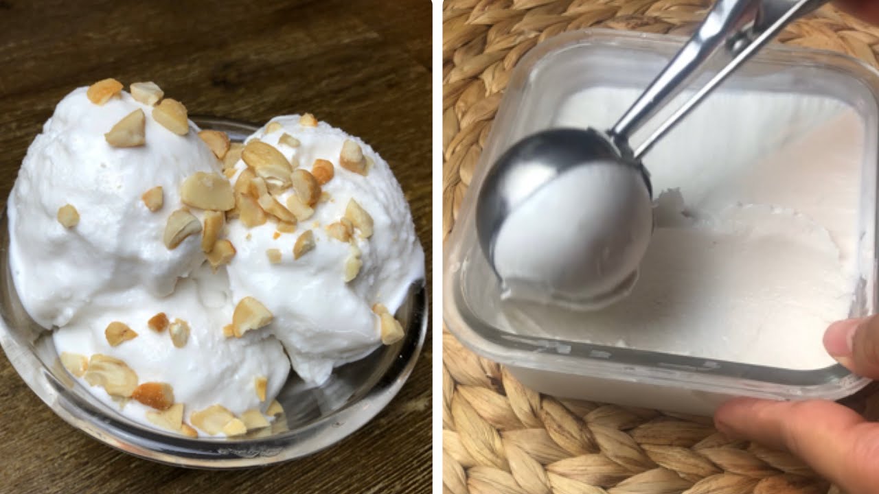 ไอศกรีมกะทิ ❗️แบบไม่ง้อเครื่องปั้น ❗️ไร้แป้ง ไร้น้ำตาล คีโตก็อร่อยได้|Keto Coconut ice cream 🍦