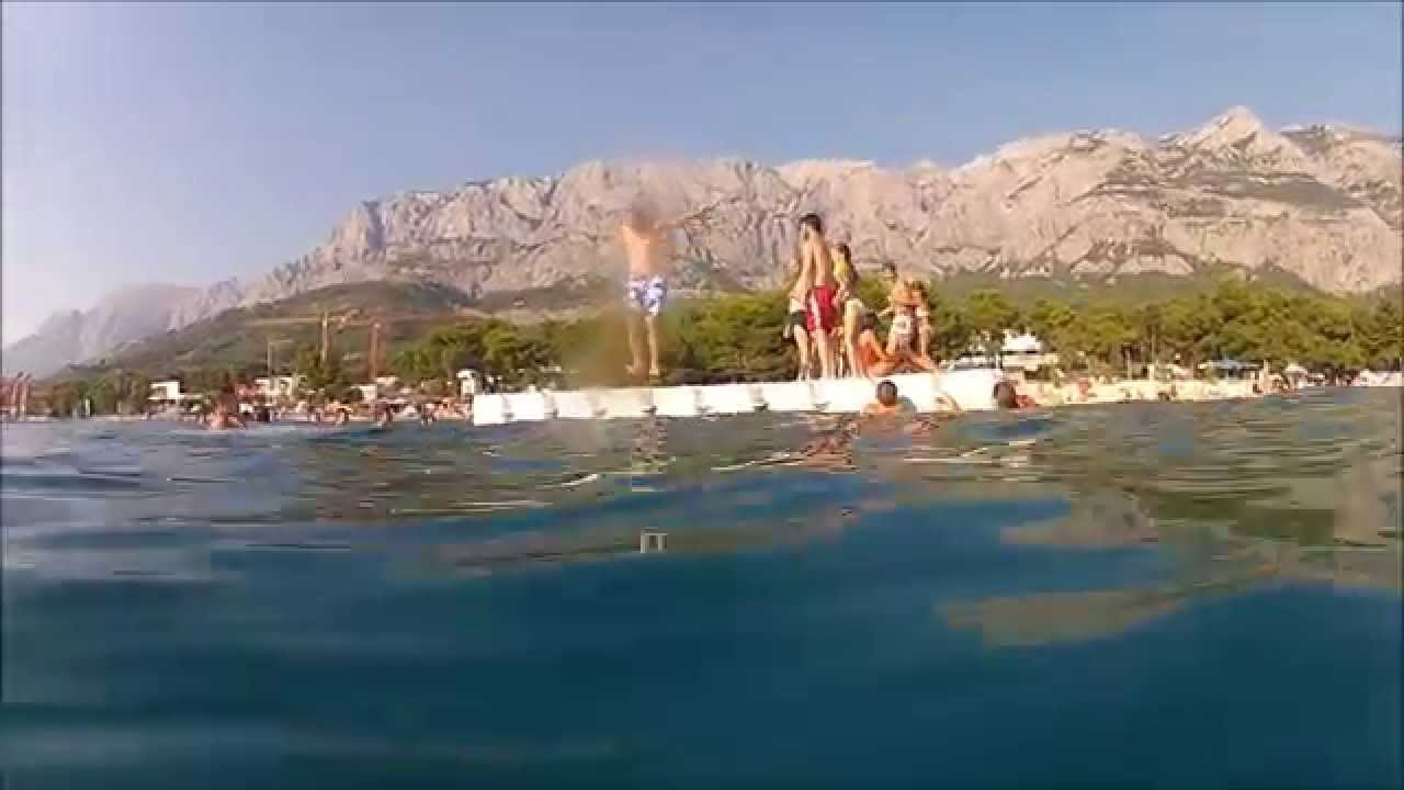 jumping into the sea