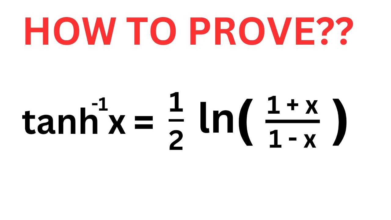 How to prove hyperbolic inverse  of tangent into its  equivalent logarithmic functions