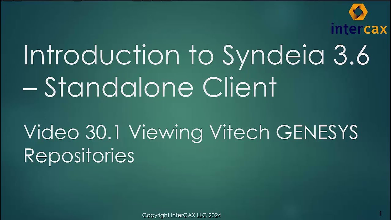 Viewing Vitech GENESYS Repositories | Syndeia 3.6 –Standalone Client | Video 30.1