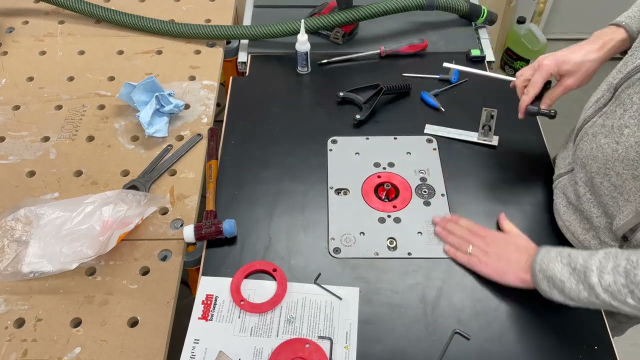 How I installed JessEm Router Lift - Rout-R-Lift II In a Small Shop Router Table (and quick review)