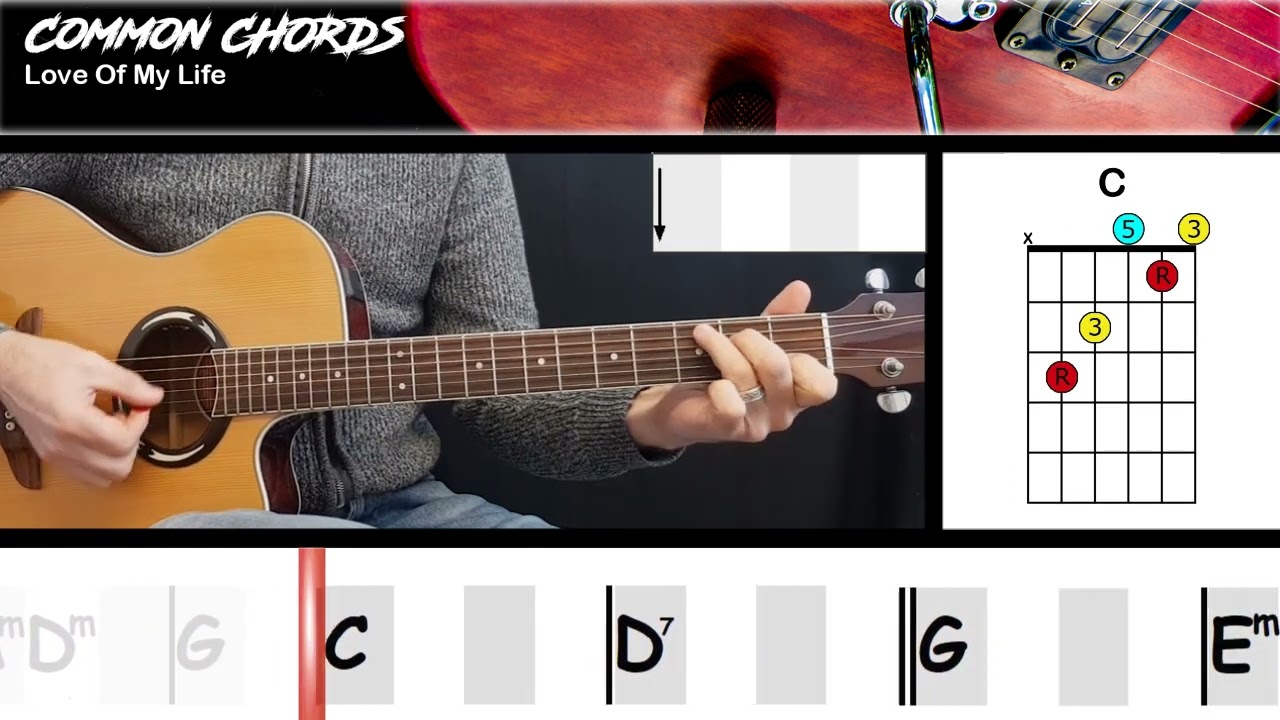Love Of My Life (ver2) - Queen | EASY GUITAR LESSON | Scrolling Chords & Lyrics