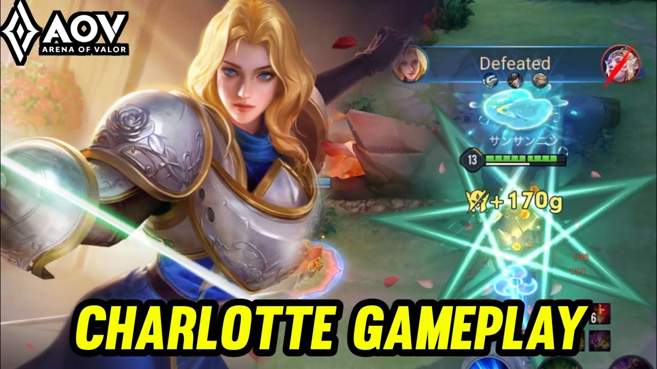 AOV : CHARLOTTE GAMEPLAY | IN DS LANE - ARENA OF VALOR LIÊNQUÂNMOBILE ROV