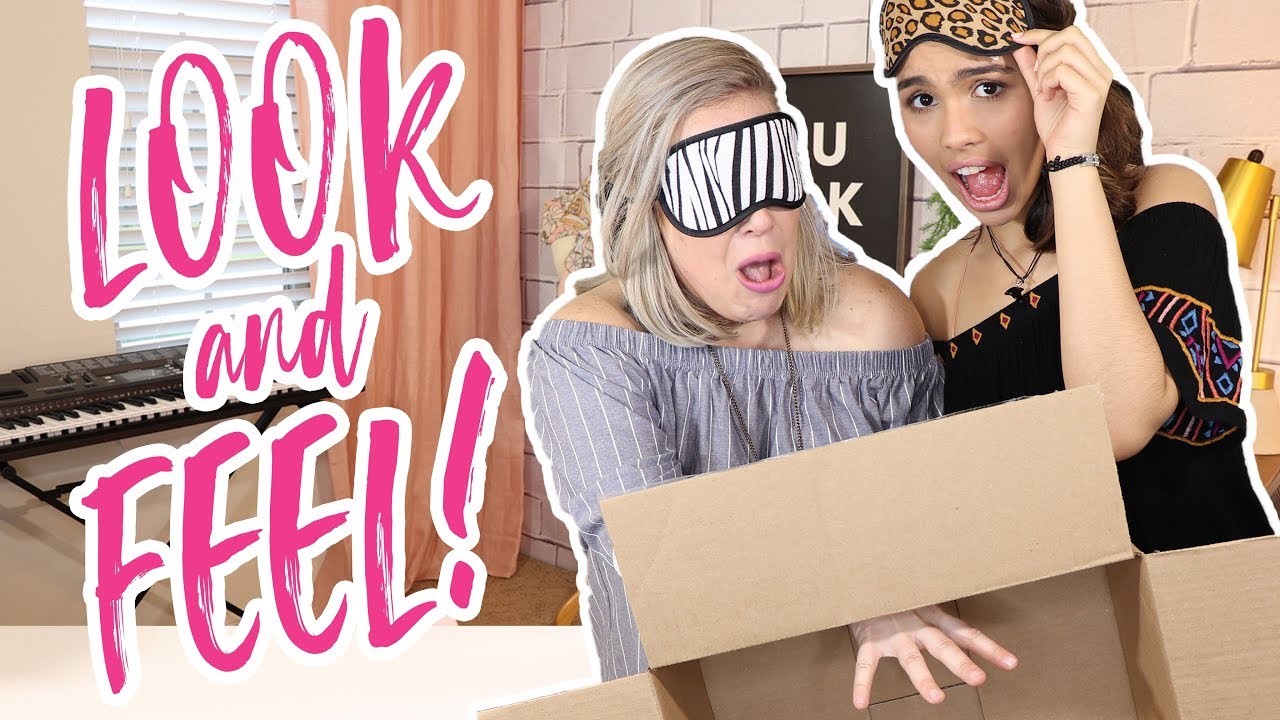 NO MIRROR MAKEUP CHALLENGE // WHAT'S IN THE BOX CHALLENGE || CRACKED PALETTE