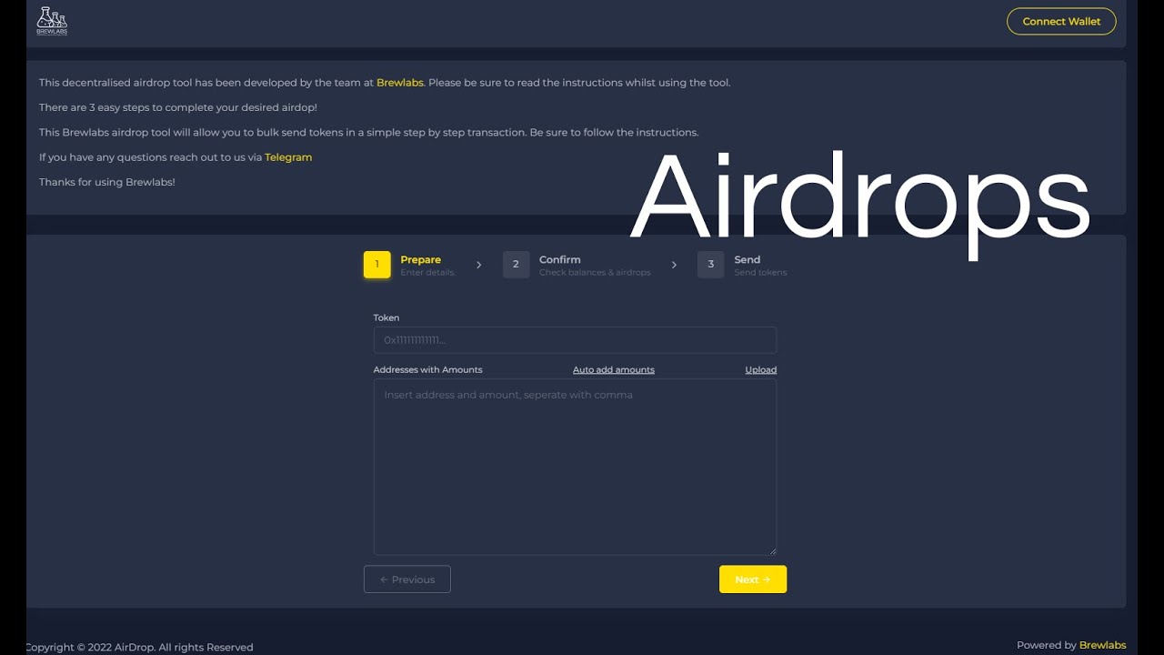 Tutorial: Using the Brewlabs Airdrop Tool