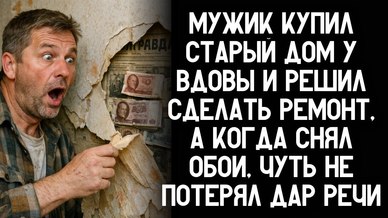Мужик купил старый дом у вдовы и решил сделать ремонт, а когда снял обои, чуть не потерял дар речи