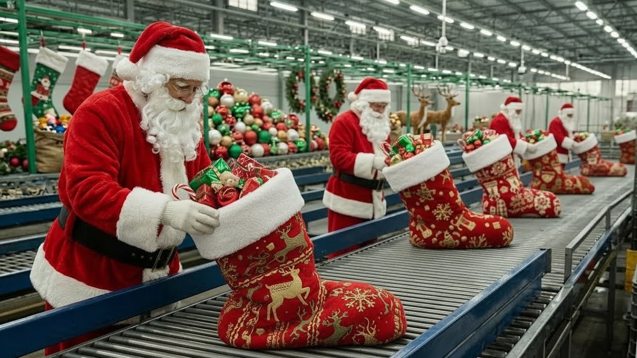🧦 Inside the Factory Making Giant Christmas Stockings for the World