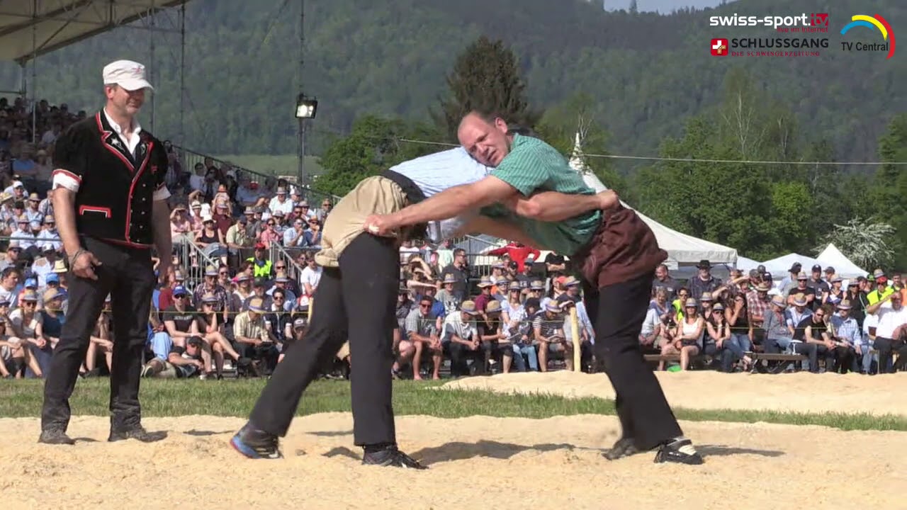 Zürcher Kantonalschwingfest 2018, Hausen am Albis ZH, Schlussgang Giger Samuel - Gisler Bruno