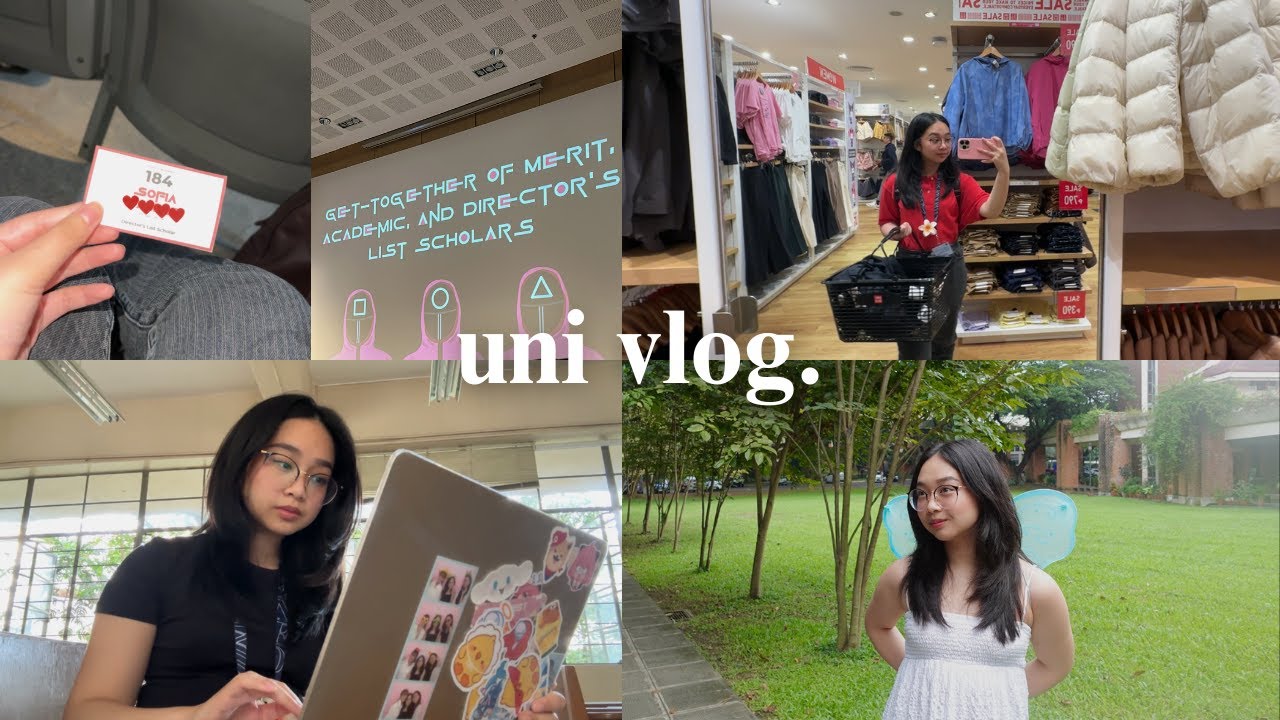 UNI VLOG 📓 scholars event, shopping in uniqlo between class, & going to the ateneo as a fairy 🧚🏻‍♀️