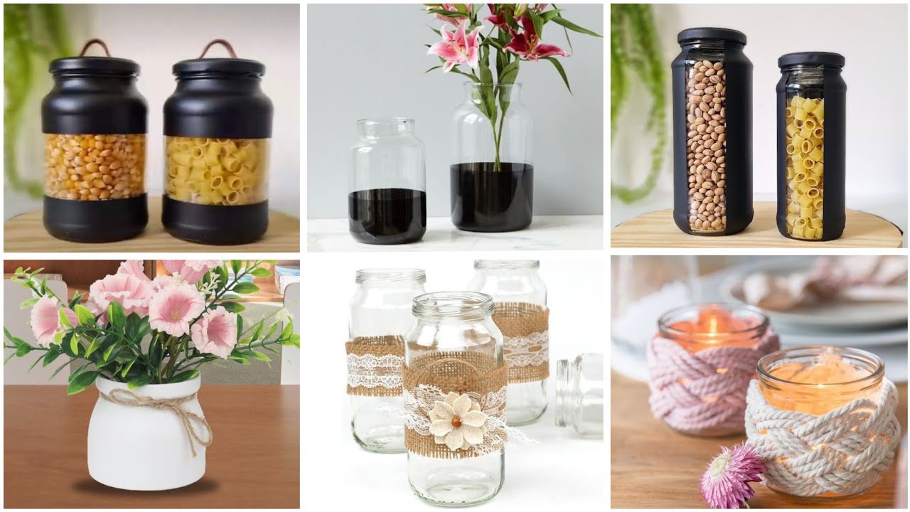 8 دقائق إبداع ✨اعادة تدوير♻️ بسيط وراقي #برطمان#قراعي #قنينات#زجاجية#بلاستيكية#decor#diy