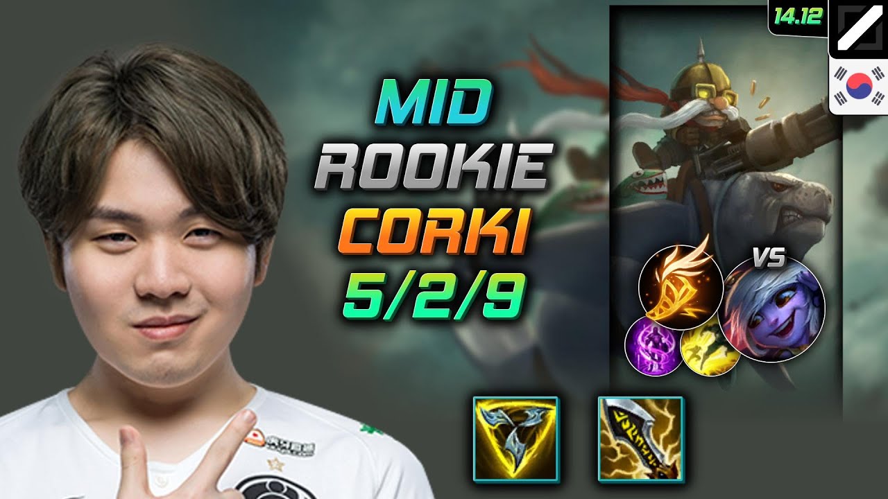 Corki Mid Build Rookie Trinity Force Fleet Footwork - LOL KR Challenger Patch 14.12