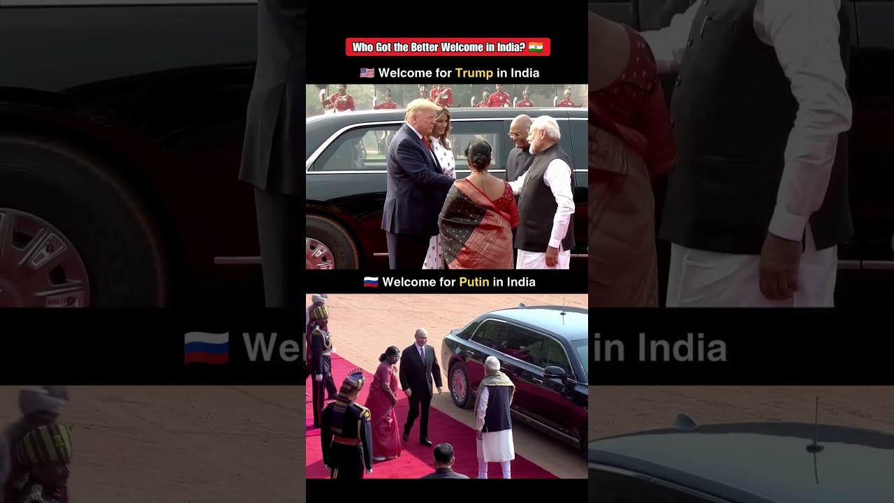 \Who Got the Better Welcome in India? 🇮🇳 Trump 🇺🇸 vs Putin 🇷🇺 #shorts #viral #trending #viralvideo