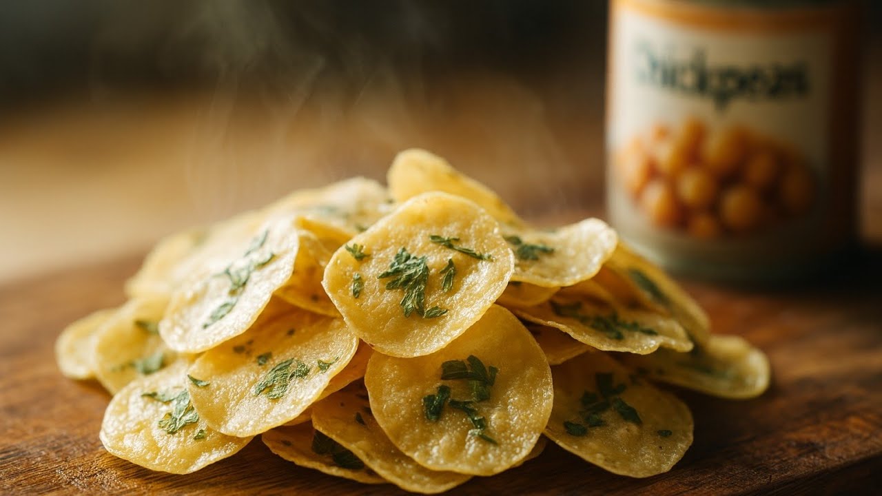 Only one Ingredients! Crispy Chickpea Chips in the Oven 🌱