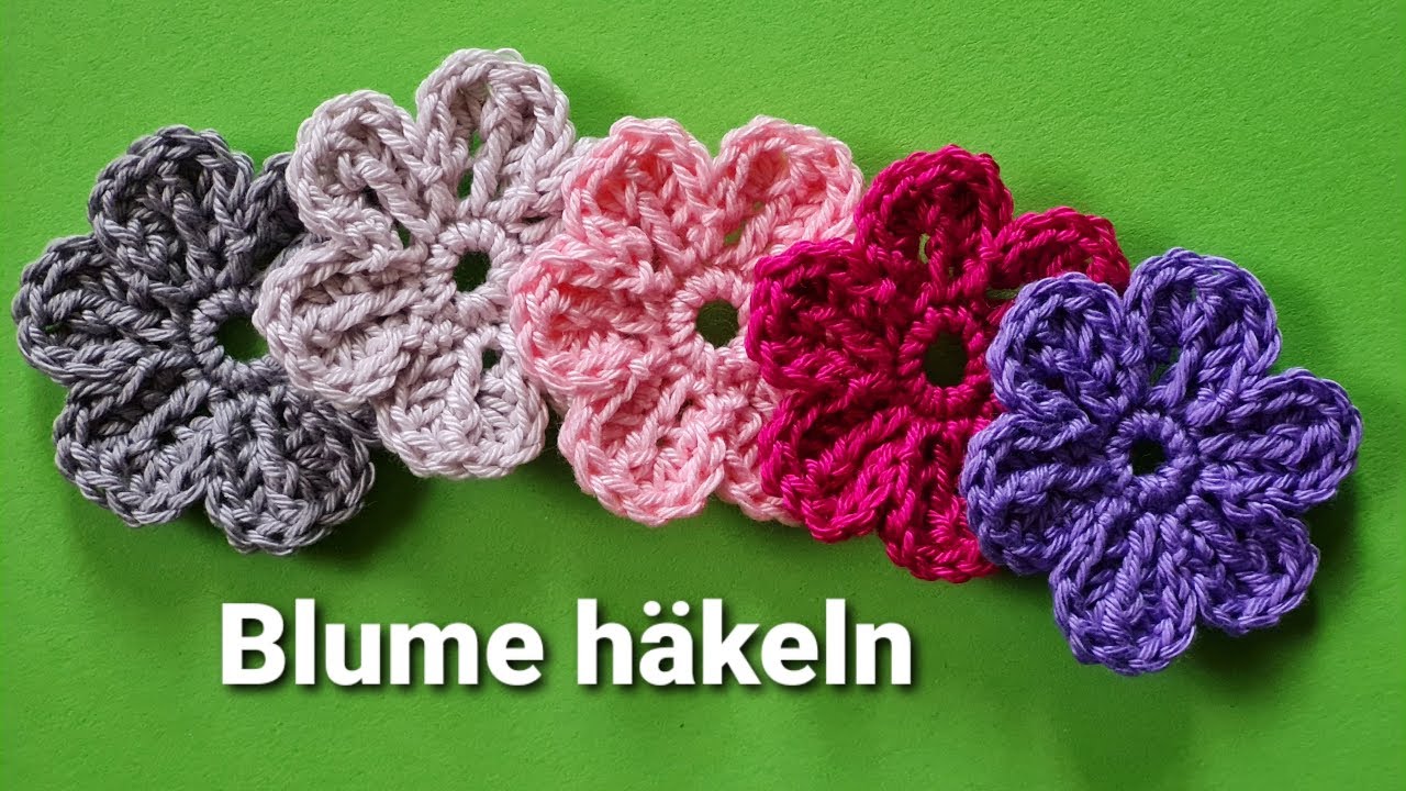 einfache Blume häkeln