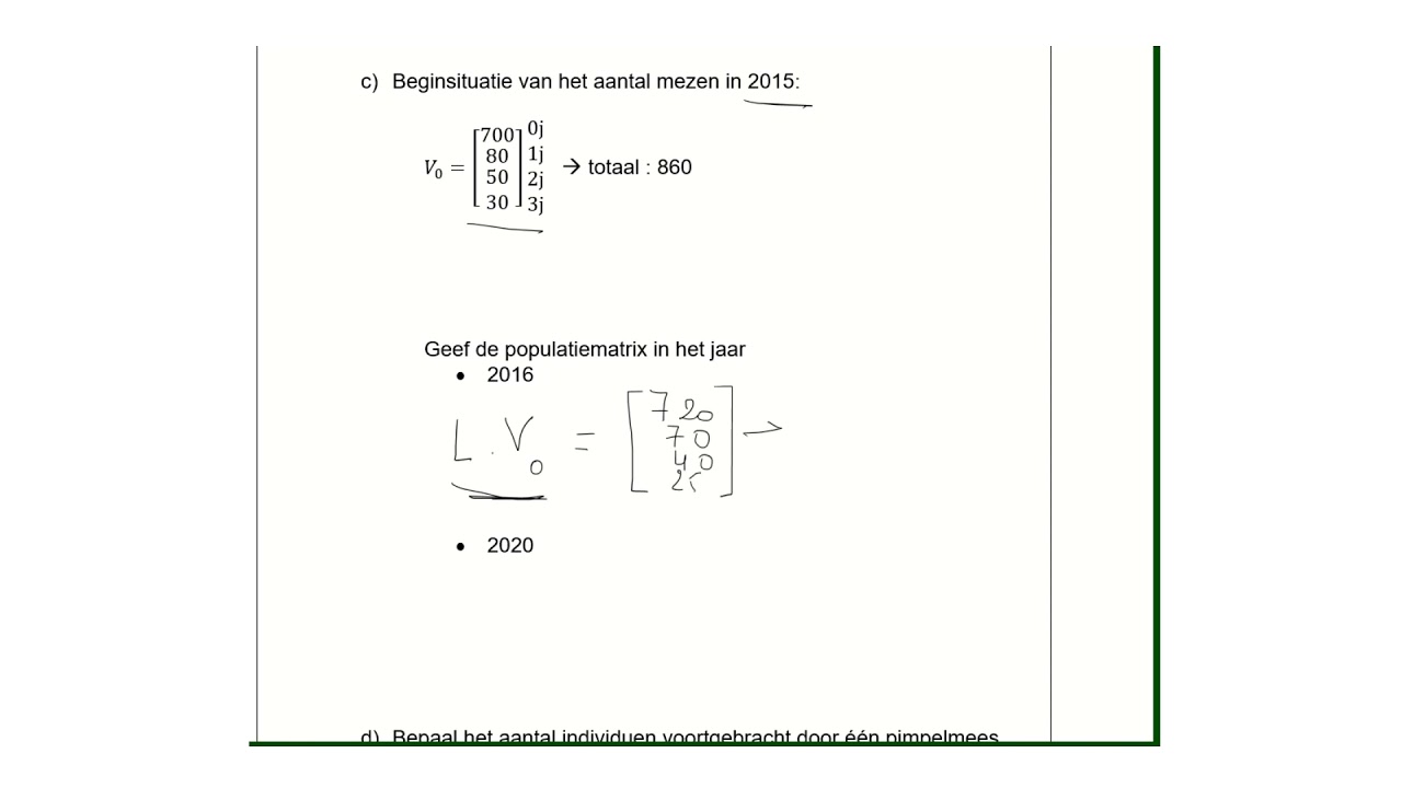 Lesliematrices oefeningen