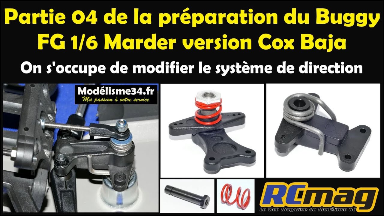 FG Marder 1/6 thermique partie 04 - Préparation de la commande de direction